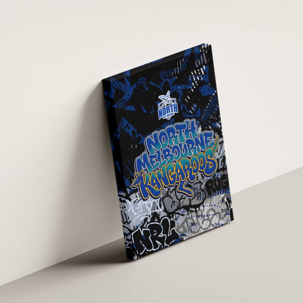 North Melbourne Kangaroos Canvas Wall Art Urban Graffiti Street Art - Bold Abstract Spray Paint