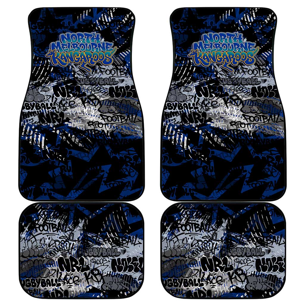 North Melbourne Kangaroos Car Mats Urban Graffiti Street Art - Bold Abstract Spray Paint