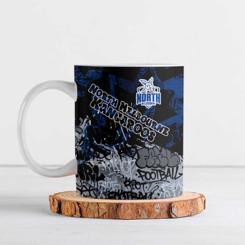 North Melbourne Kangaroos Ceramic Mug Urban Graffiti Street Art - Bold Abstract Spray Paint