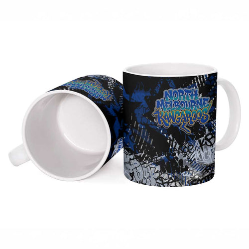 North Melbourne Kangaroos Ceramic Mug Urban Graffiti Street Art - Bold Abstract Spray Paint