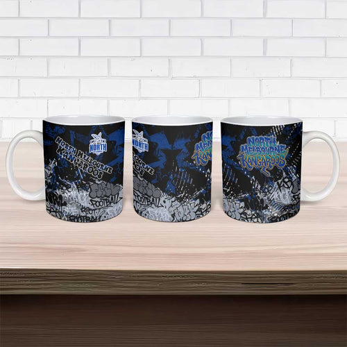 North Melbourne Kangaroos Ceramic Mug Urban Graffiti Street Art - Bold Abstract Spray Paint