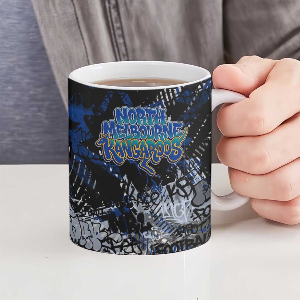 North Melbourne Kangaroos Ceramic Mug Urban Graffiti Street Art - Bold Abstract Spray Paint