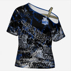 North Melbourne Kangaroos Cross Shoulder Shirt Urban Graffiti Street Art - Bold Abstract Spray Paint