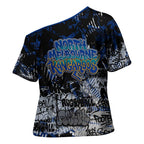 North Melbourne Kangaroos Cross Shoulder Shirt Urban Graffiti Street Art - Bold Abstract Spray Paint