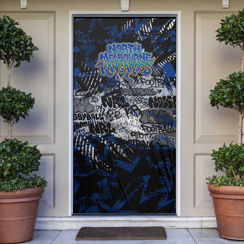 North Melbourne Kangaroos Door Cover Urban Graffiti Street Art - Bold Abstract Spray Paint