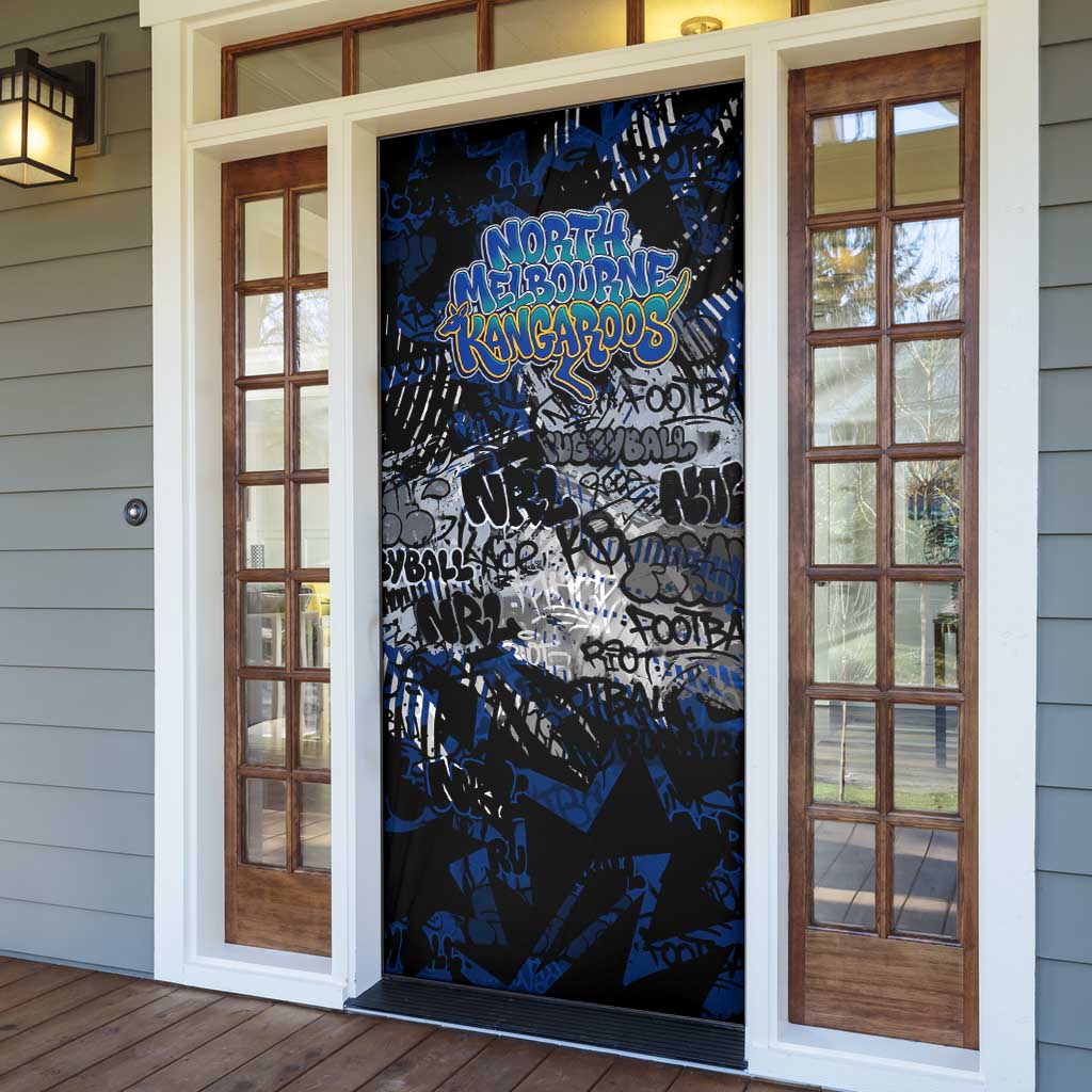 North Melbourne Kangaroos Door Cover Urban Graffiti Street Art - Bold Abstract Spray Paint