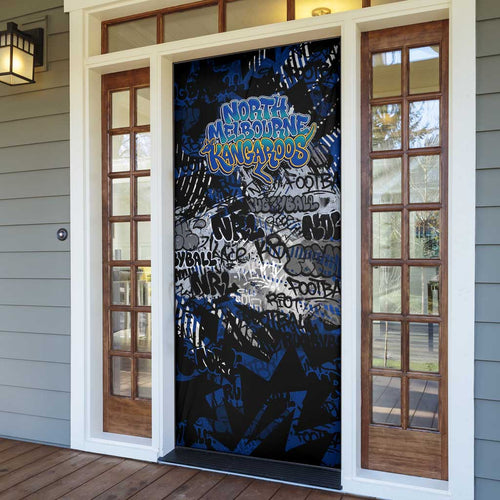 North Melbourne Kangaroos Door Cover Urban Graffiti Street Art - Bold Abstract Spray Paint