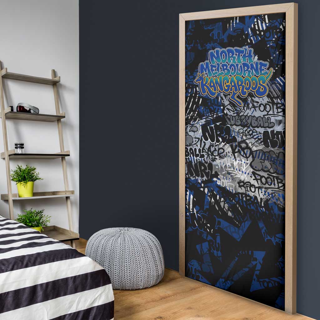 North Melbourne Kangaroos Door Cover Urban Graffiti Street Art - Bold Abstract Spray Paint