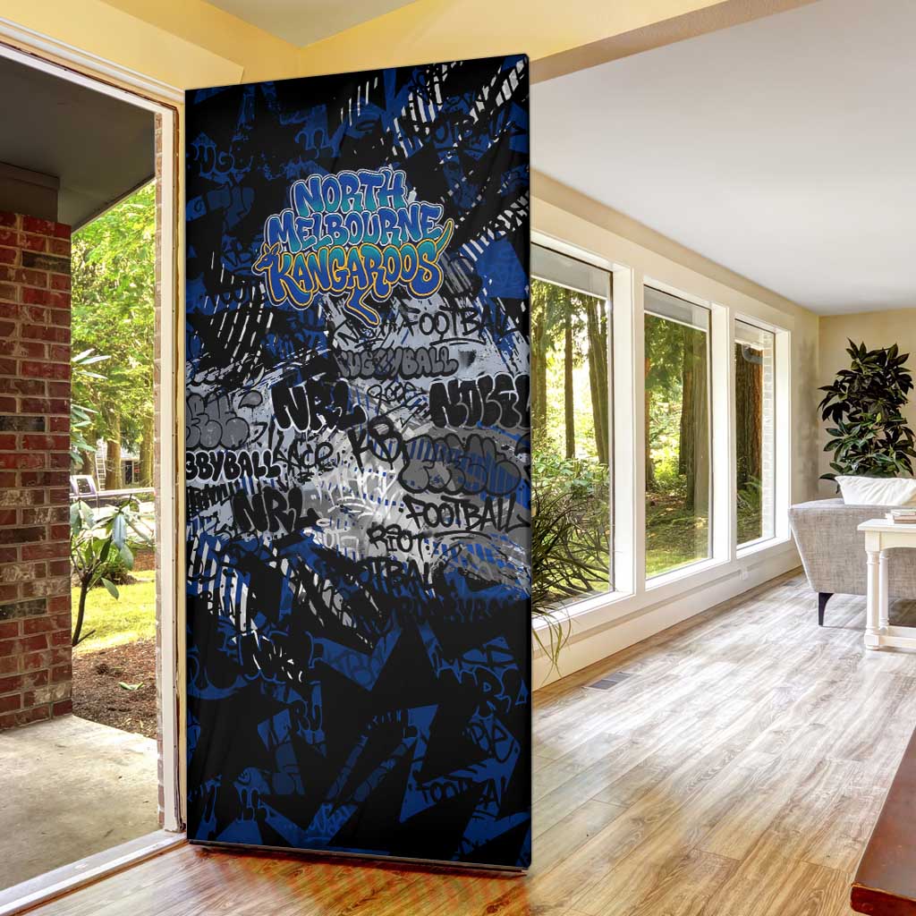North Melbourne Kangaroos Door Cover Urban Graffiti Street Art - Bold Abstract Spray Paint