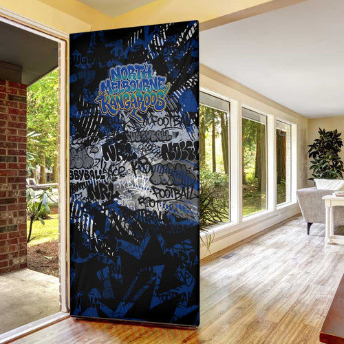 North Melbourne Kangaroos Door Cover Urban Graffiti Street Art - Bold Abstract Spray Paint