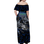 North Melbourne Kangaroos Family Matching Off Shoulder Maxi Dress and Hawaiian Shirt Urban Graffiti Street Art - Bold Abstract Spray Paint