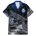 North Melbourne Kangaroos Family Matching Off Shoulder Short Dress and Hawaiian Shirt Urban Graffiti Street Art - Bold Abstract Spray Paint