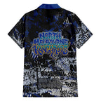 North Melbourne Kangaroos Family Matching Off Shoulder Short Dress and Hawaiian Shirt Urban Graffiti Street Art - Bold Abstract Spray Paint