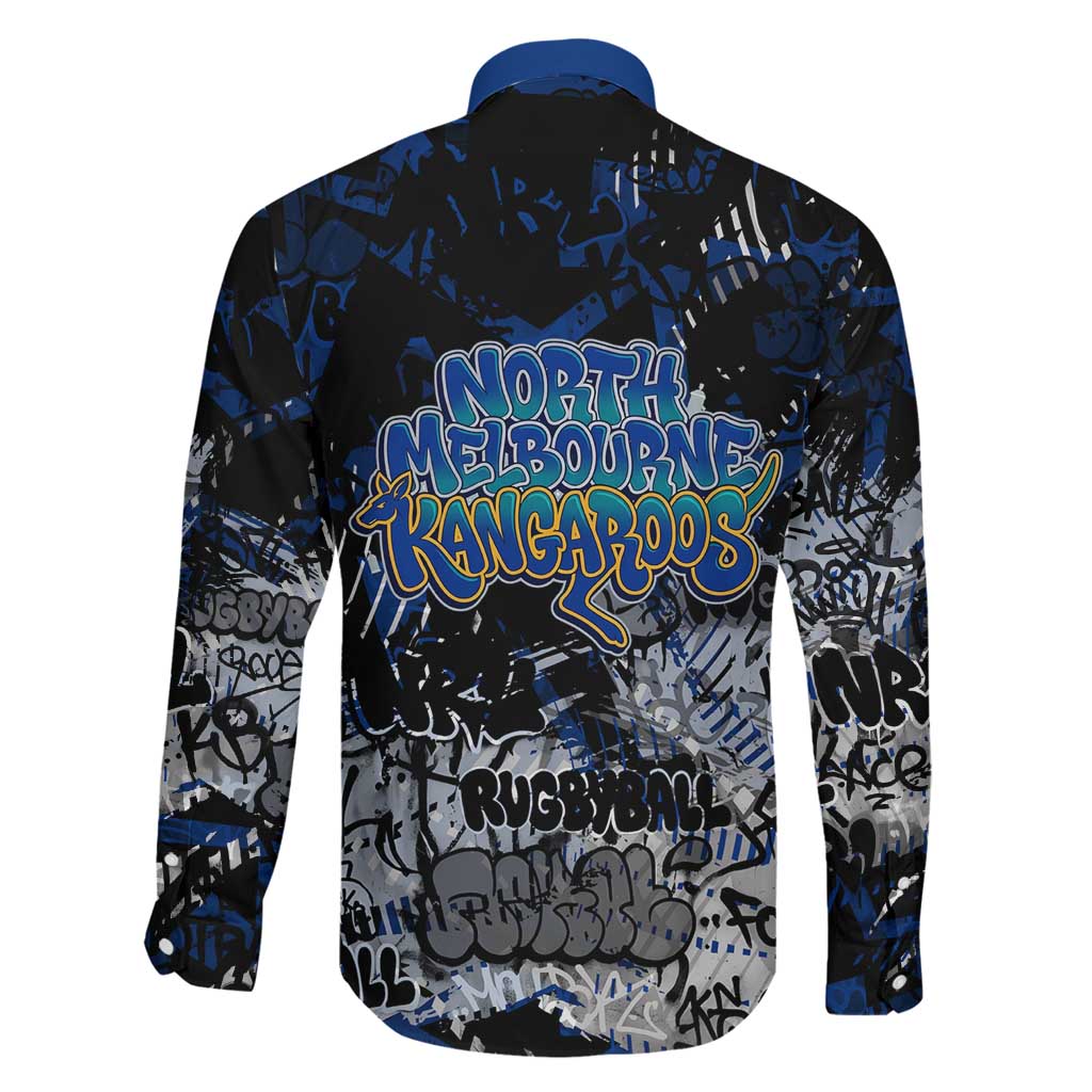 North Melbourne Kangaroos Family Matching Short Sleeve Bodycon Dress and Hawaiian Shirt Urban Graffiti Street Art - Bold Abstract Spray Paint