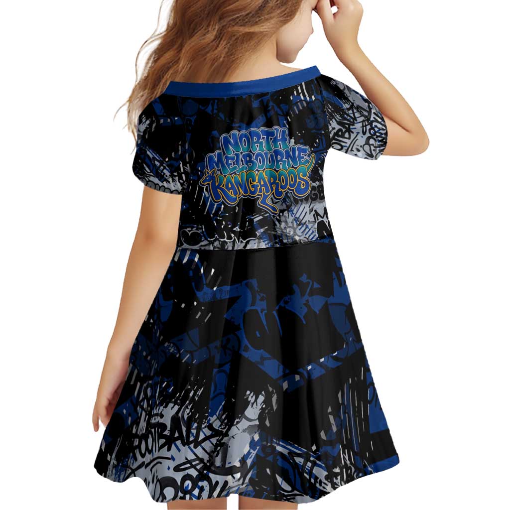 North Melbourne Kangaroos Family Matching Summer Maxi Dress and Hawaiian Shirt Urban Graffiti Street Art - Bold Abstract Spray Paint