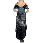 North Melbourne Kangaroos Family Matching Summer Maxi Dress and Hawaiian Shirt Urban Graffiti Street Art - Bold Abstract Spray Paint
