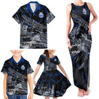 North Melbourne Kangaroos Family Matching Tank Maxi Dress and Hawaiian Shirt Urban Graffiti Street Art - Bold Abstract Spray Paint