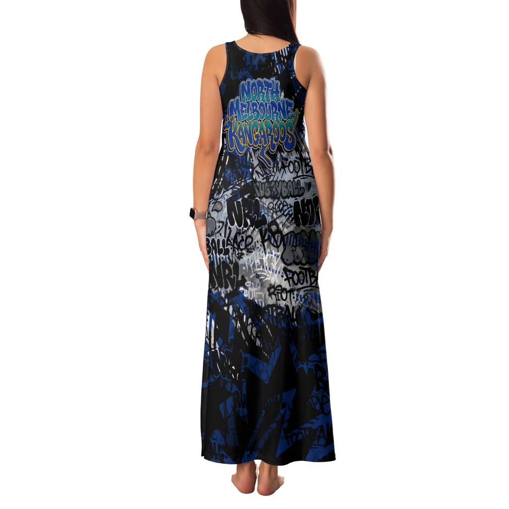 North Melbourne Kangaroos Family Matching Tank Maxi Dress and Hawaiian Shirt Urban Graffiti Street Art - Bold Abstract Spray Paint