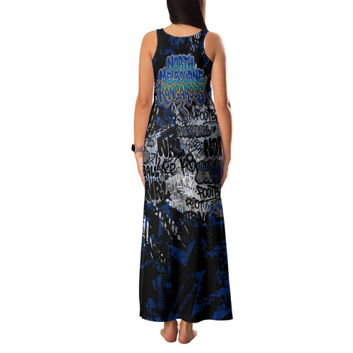 North Melbourne Kangaroos Family Matching Tank Maxi Dress and Hawaiian Shirt Urban Graffiti Street Art - Bold Abstract Spray Paint