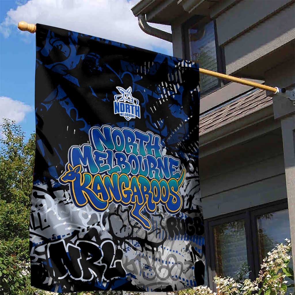 North Melbourne Kangaroos Garden Flag Urban Graffiti Street Art - Bold Abstract Spray Paint