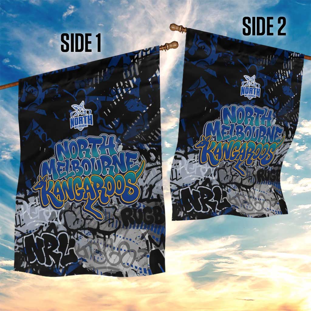 North Melbourne Kangaroos Garden Flag Urban Graffiti Street Art - Bold Abstract Spray Paint