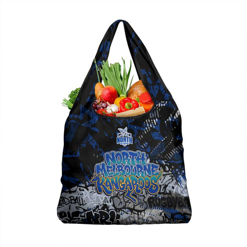 North Melbourne Kangaroos Grocery Bag Urban Graffiti Street Art - Bold Abstract Spray Paint