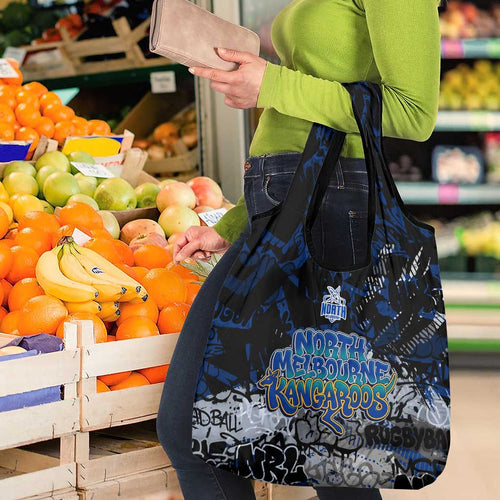 North Melbourne Kangaroos Grocery Bag Urban Graffiti Street Art - Bold Abstract Spray Paint