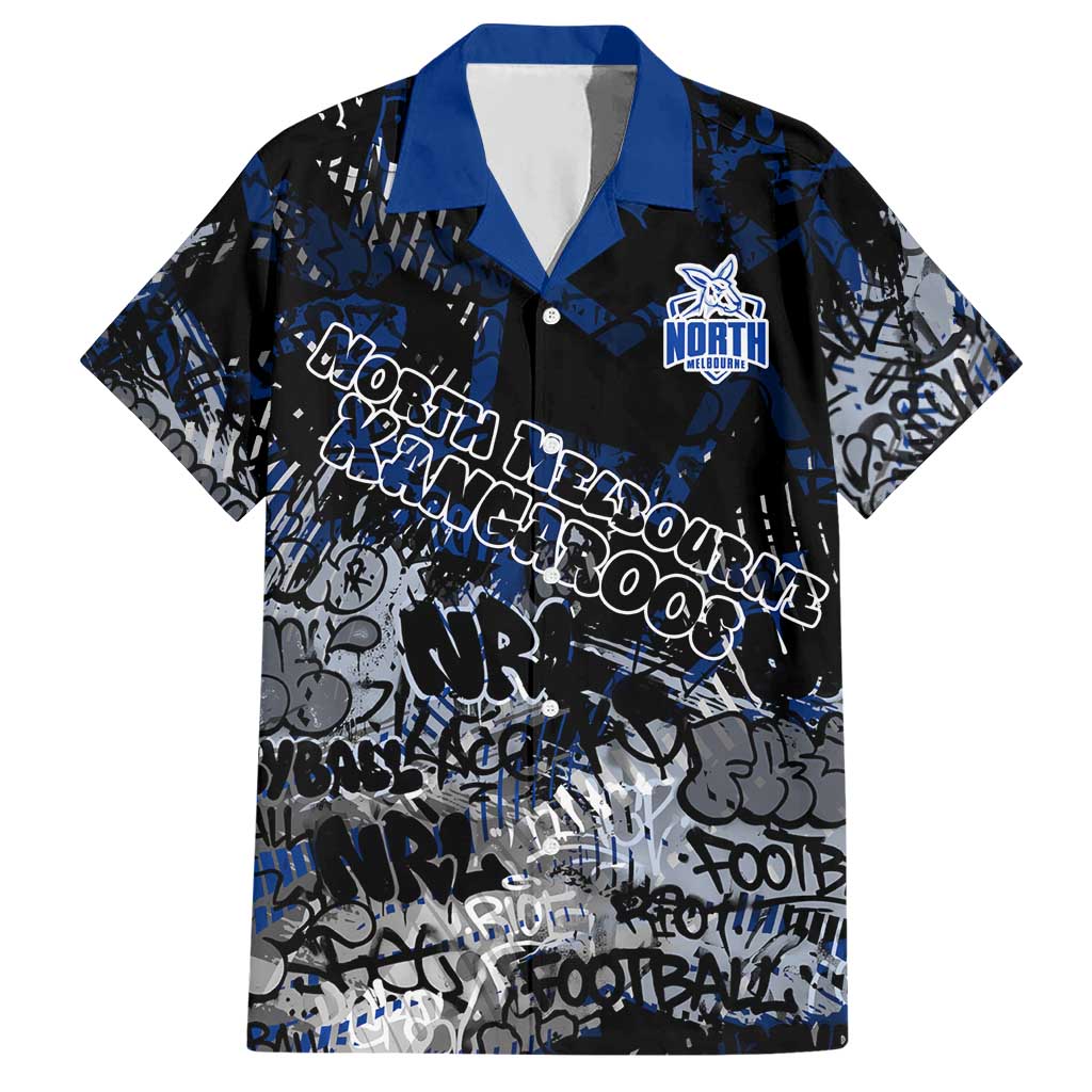 North Melbourne Kangaroos Hawaiian Shirt Urban Graffiti Street Art - Bold Abstract Spray Paint