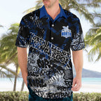 North Melbourne Kangaroos Hawaiian Shirt Urban Graffiti Street Art - Bold Abstract Spray Paint
