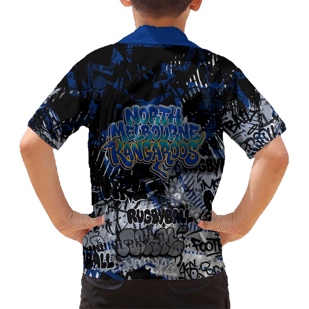 North Melbourne Kangaroos Hawaiian Shirt Urban Graffiti Street Art - Bold Abstract Spray Paint