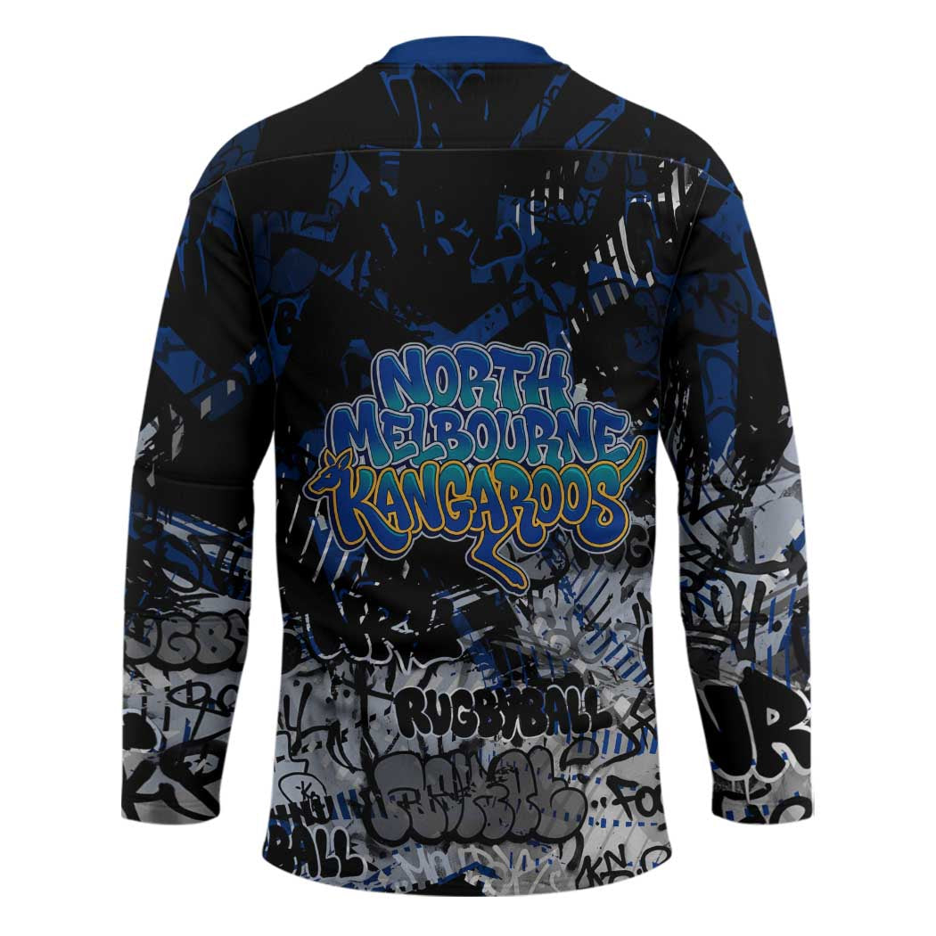 North Melbourne Kangaroos Hockey Jersey Urban Graffiti Street Art - Bold Abstract Spray Paint