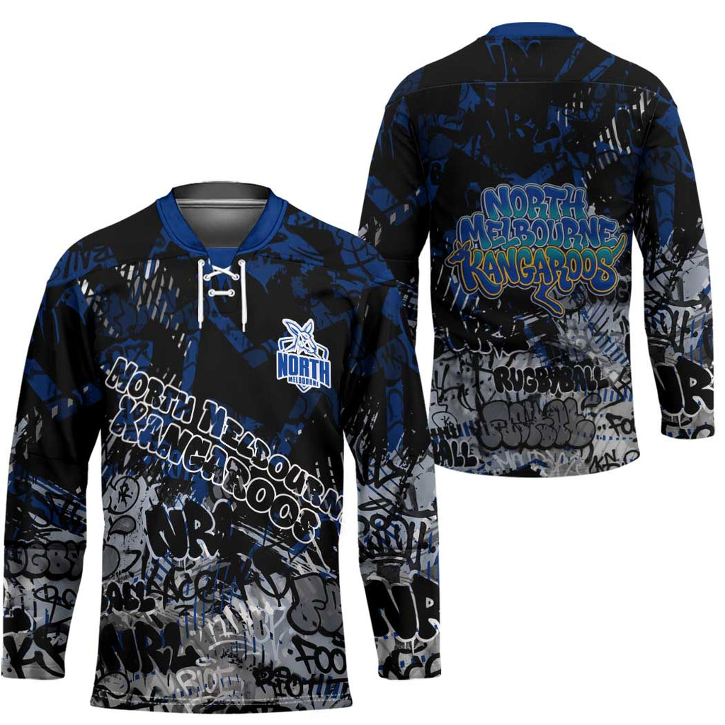 North Melbourne Kangaroos Hockey Jersey Urban Graffiti Street Art - Bold Abstract Spray Paint