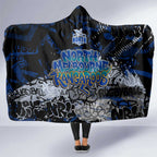 North Melbourne Kangaroos Hooded Blanket Urban Graffiti Street Art - Bold Abstract Spray Paint