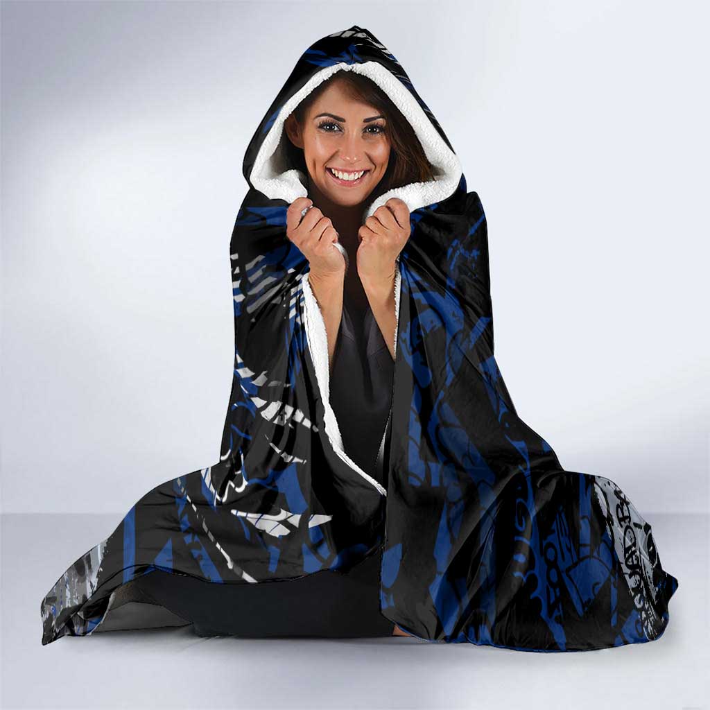 North Melbourne Kangaroos Hooded Blanket Urban Graffiti Street Art - Bold Abstract Spray Paint