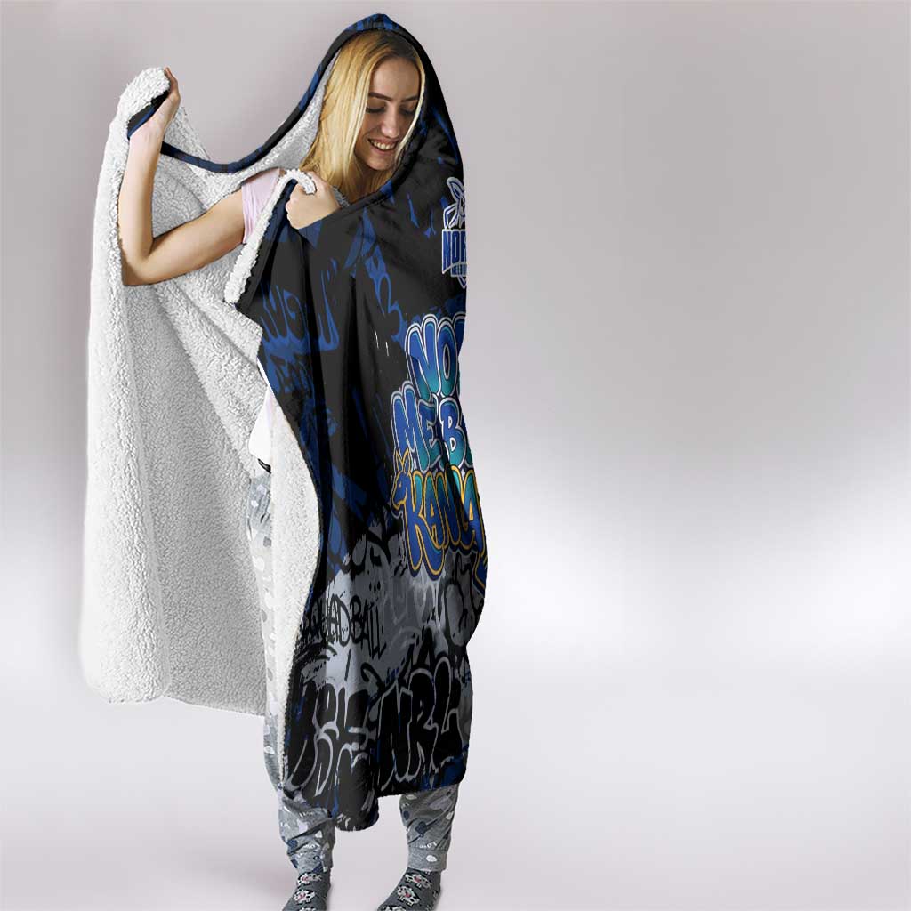 North Melbourne Kangaroos Hooded Blanket Urban Graffiti Street Art - Bold Abstract Spray Paint