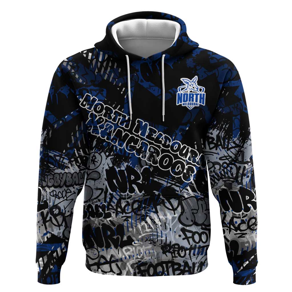 North Melbourne Kangaroos Hoodie Urban Graffiti Street Art - Bold Abstract Spray Paint