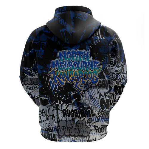 North Melbourne Kangaroos Hoodie Urban Graffiti Street Art - Bold Abstract Spray Paint