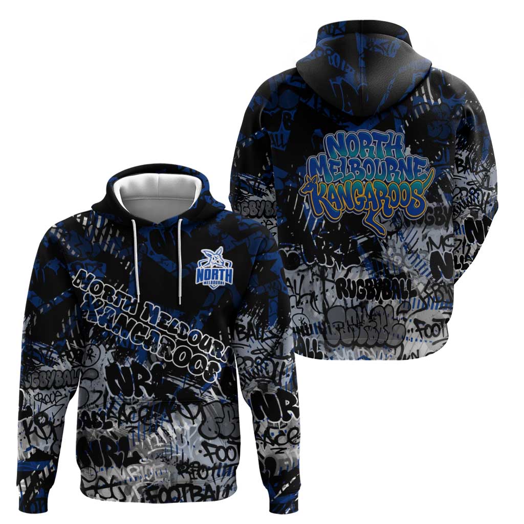 North Melbourne Kangaroos Hoodie Urban Graffiti Street Art - Bold Abstract Spray Paint