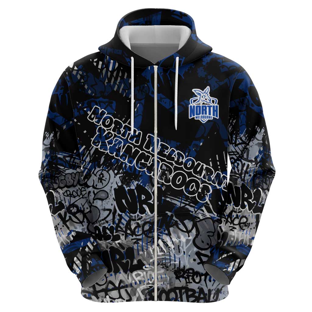 North Melbourne Kangaroos Hoodie Urban Graffiti Street Art - Bold Abstract Spray Paint