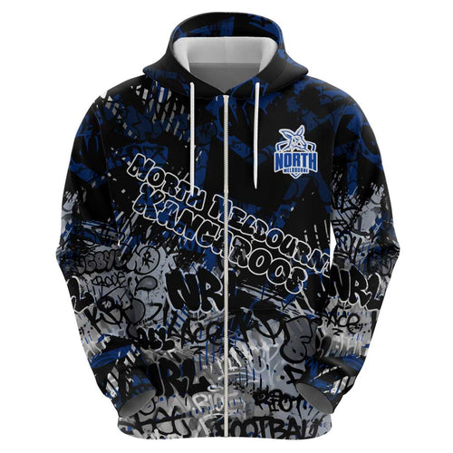North Melbourne Kangaroos Hoodie Urban Graffiti Street Art - Bold Abstract Spray Paint