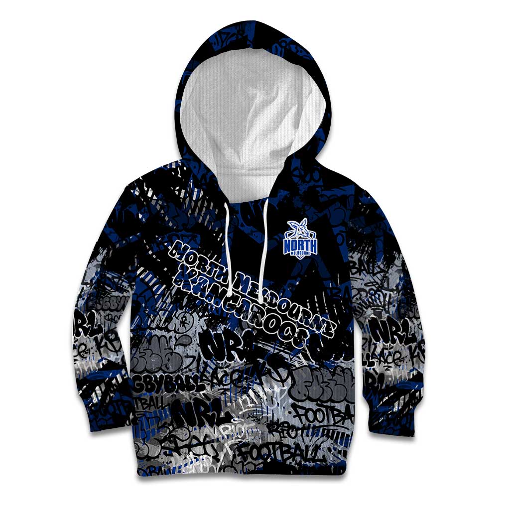 North Melbourne Kangaroos Kid Hoodie Urban Graffiti Street Art - Bold Abstract Spray Paint