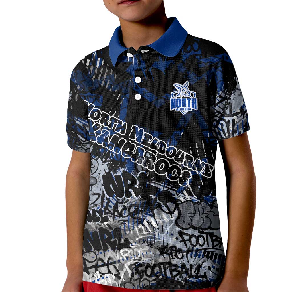 North Melbourne Kangaroos Kid Polo Shirt Urban Graffiti Street Art - Bold Abstract Spray Paint