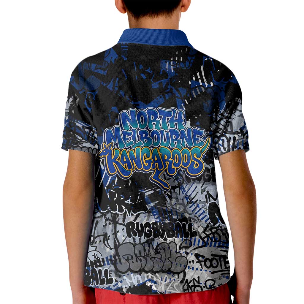 North Melbourne Kangaroos Kid Polo Shirt Urban Graffiti Street Art - Bold Abstract Spray Paint