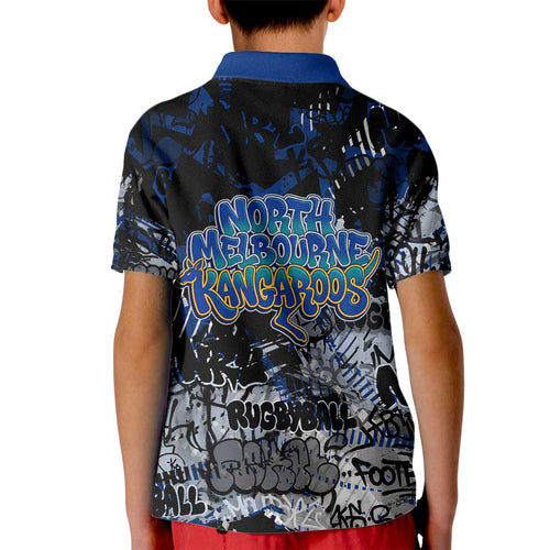 North Melbourne Kangaroos Kid Polo Shirt Urban Graffiti Street Art - Bold Abstract Spray Paint