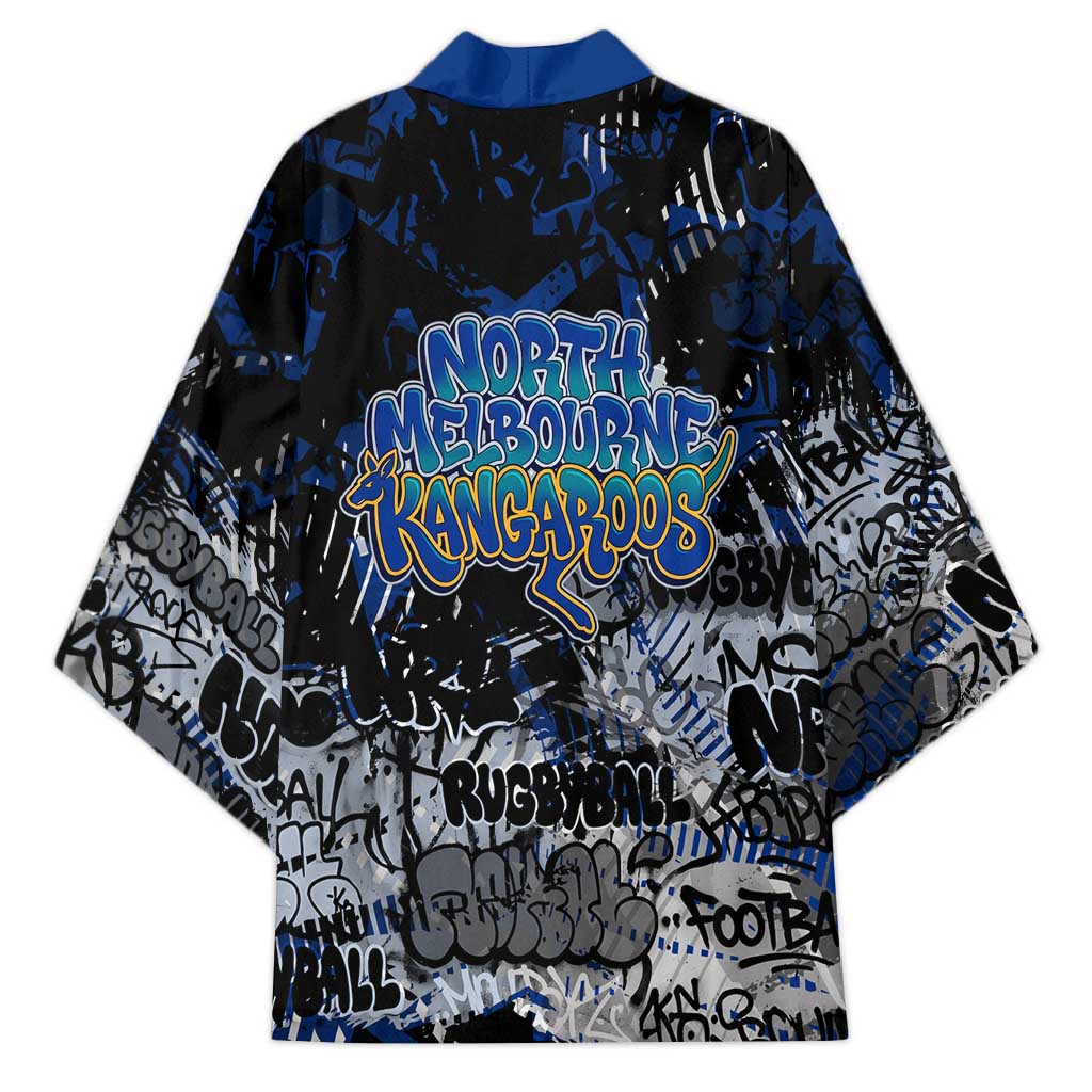 North Melbourne Kangaroos Kimono Urban Graffiti Street Art - Bold Abstract Spray Paint