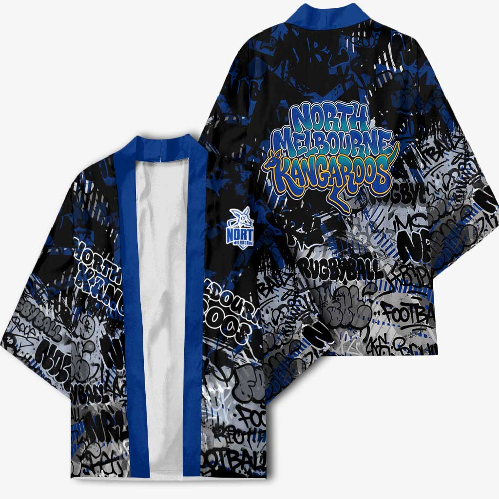 North Melbourne Kangaroos Kimono Urban Graffiti Street Art - Bold Abstract Spray Paint