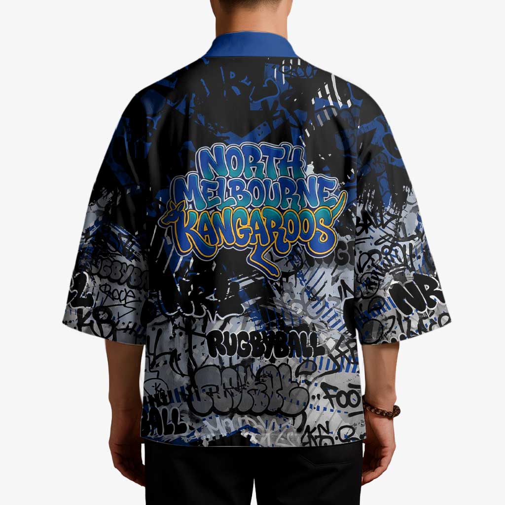 North Melbourne Kangaroos Kimono Urban Graffiti Street Art - Bold Abstract Spray Paint