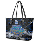 North Melbourne Kangaroos Leather Tote Bag Urban Graffiti Street Art - Bold Abstract Spray Paint