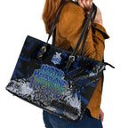 North Melbourne Kangaroos Leather Tote Bag Urban Graffiti Street Art - Bold Abstract Spray Paint