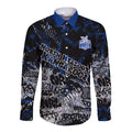 North Melbourne Kangaroos Long Sleeve Button Shirt Urban Graffiti Street Art - Bold Abstract Spray Paint